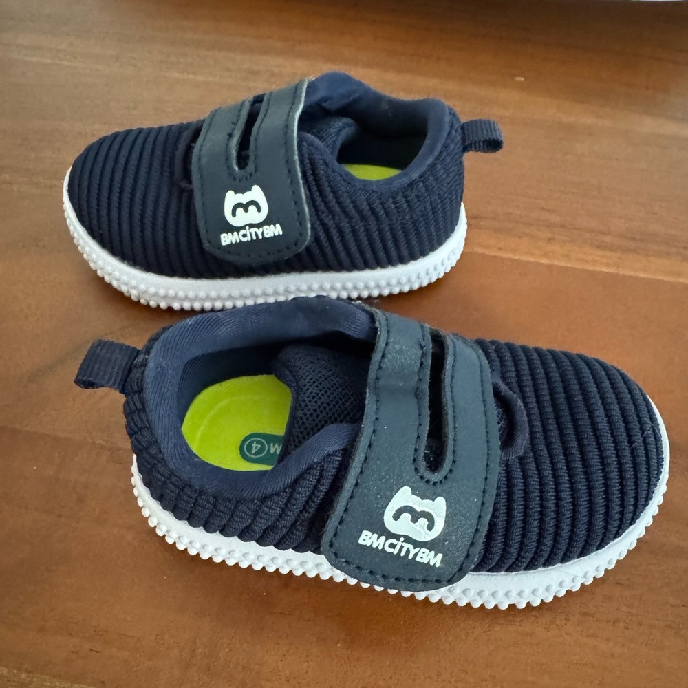 BMCityBM Baby Shoes - Navy - Sneakers First Walkers - Size 6 to 12 mo (Size 4)